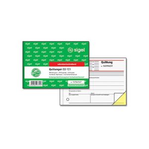 sigel® Quittungsblock SD 121, DIN A6 quer, fortlaufend nummeriert, selbstdurchschreibend sigel® Quittungsblock SD 121, DIN A6 quer, fortlaufend nummeriert, selbstdurchschreibend