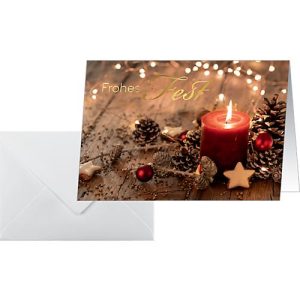 Sigel Weihnachtskarten-Set ‚Red Christmas Candle‘, DIN A6, Weißkarton, 10 Stück + 10 Umschläge Sigel Weihnachtskarten-Set ‚Red Christmas Candle‘, DIN A6, Weißkarton, 10 Stück + 10 Umschläge