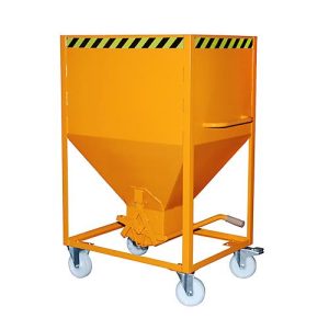 Silobehälter Typ SR 600, Räder, Inhalt 600 Liter, orange RAL 2000 Silobehälter Typ SR 600, Räder, Inhalt 600 Liter, orange RAL 2000