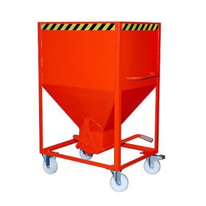 Silobehälter Typ SR 600, Räder, Inhalt 600 Liter, rot RAL 3000 Silobehälter Typ SR 600, Räder, Inhalt 600 Liter, rot RAL 3000