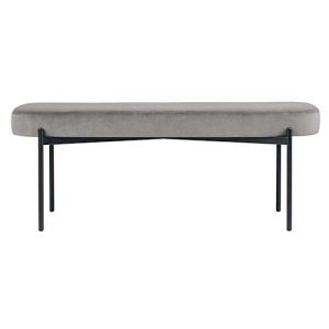Sitzbank easyChair® by Paperflow GAIA, oval L, Samtbezug grau, 4-Fußgestell mattschwarz, B 1180 x T 420 x H 455 mm Sitzbank easyChair® by Paperflow GAIA, oval L, Samtbezug grau, 4-Fußgestell mattschwarz, B 1180 x T 420 x H 455 mm