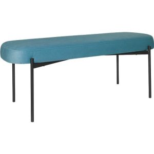 Sitzbank easyChair® by Paperflow GAIA, oval L, Stoffbezug blau, 4-Fußgestell mattschwarz, B 1180 x T 420 x H 455 mm Sitzbank easyChair® by Paperflow GAIA, oval L, Stoffbezug blau, 4-Fußgestell mattschwarz, B 1180 x T 420 x H 455 mm