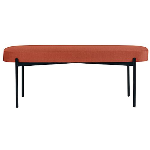 Sitzbank easyChair® by Paperflow GAIA, oval L, Stoffbezug braun, 4-Fußgestell mattschwarz, B 1180 x T 420 x H 455 mm