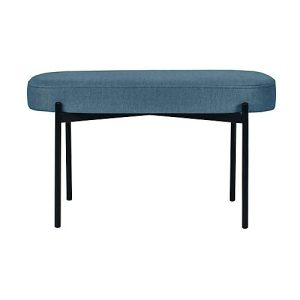 Sitzbank easyChair® by Paperflow GAIA, oval M, Stoffbezug blau, 4-Fußgestell mattschwarz, B 790 x T 420 x H 455 mm Sitzbank easyChair® by Paperflow GAIA, oval M, Stoffbezug blau, 4-Fußgestell mattschwarz, B 790 x T 420 x H 455 mm