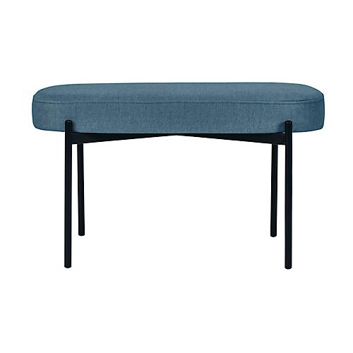 Sitzbank easyChair® by Paperflow GAIA, oval M, Stoffbezug blau, 4-Fußgestell mattschwarz, B 790 x T 420 x H 455 mm