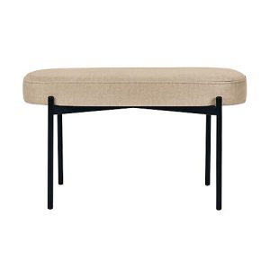 Sitzbank easyChair® by Paperflow GAIA, oval M, Stoffbezug elfenbeinfarben, 4-Fußgestell mattschwarz, B 790 x T 420 x H 455 mm Sitzbank easyChair® by Paperflow GAIA, oval M, Stoffbezug elfenbeinfarben, 4-Fußgestell mattschwarz, B 790 x T 420 x H 455 mm