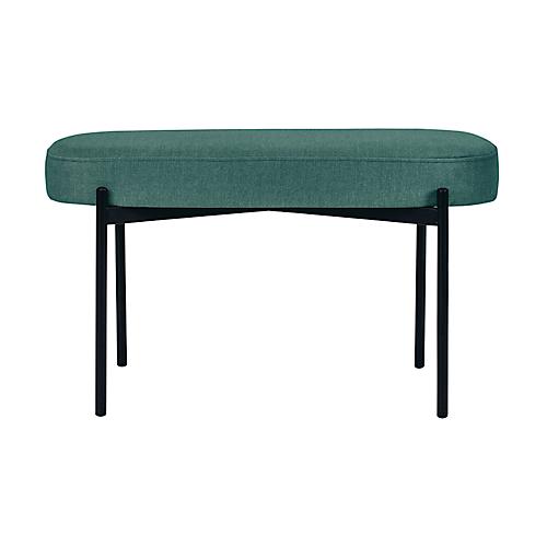Sitzbank easyChair® by Paperflow GAIA, oval M, Stoffbezug grün, 4-Fußgestell mattschwarz, B 790 x T 420 x H 455 mm