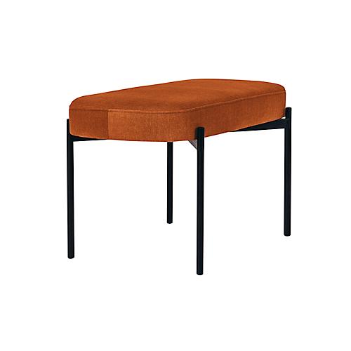 Sitzbank easyChair® by Paperflow GAIA, oval M, Stoffbezug rostfarben, 4-Fußgestell mattschwarz, B 790 x T 420 x H 455 mm