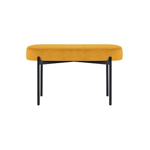 Sitzbank easyChair® by Paperflow GAIA, oval M, Stoffbezug safran, 4-Fußgestell mattschwarz, B 790 x T 420 x H 455 mm Sitzbank easyChair® by Paperflow GAIA, oval M, Stoffbezug safran, 4-Fußgestell mattschwarz, B 790 x T 420 x H 455 mm