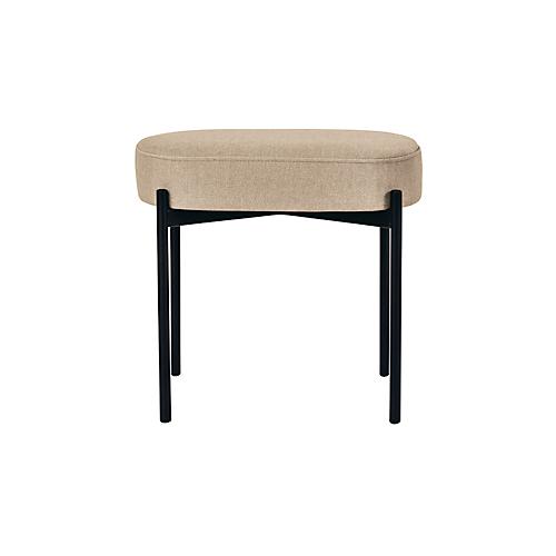Sitzbank easyChair® by Paperflow GAIA, oval S, Stoffbezug elfenbeinfarben, 4-Fußgestell mattschwarz, B 490 x T 380 x H 455 mm