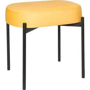Sitzbank easyChair® by Paperflow GAIA, oval S, Stoffbezug safran, 4-Fußgestell mattschwarz, B 490 x T 380 x H 455 mm Sitzbank easyChair® by Paperflow GAIA, oval S, Stoffbezug safran, 4-Fußgestell mattschwarz, B 490 x T 380 x H 455 mm
