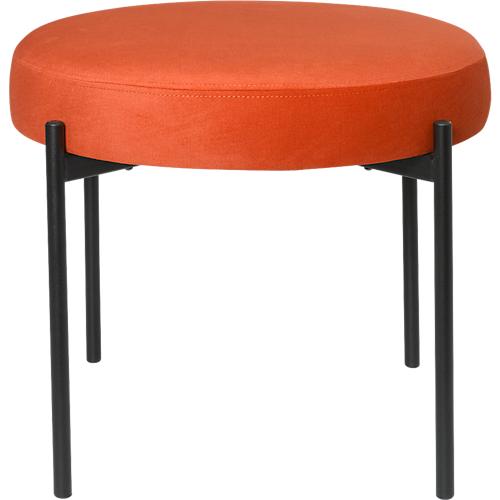 Sitzbank easyChair® by Paperflow GAIA, rund, Stoffbezug braun, 4-Fußgestell mattschwarz, B 575 x T 575 x H 455 mm