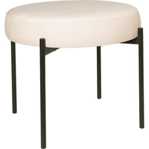 Sitzbank easyChair® by Paperflow GAIA, rund, Stoffbezug elfenbeinfarben, 4-Fußgestell mattschwarz, B 575 x T 575 x H 455 mm Sitzbank easyChair® by Paperflow GAIA, rund, Stoffbezug elfenbeinfarben, 4-Fußgestell mattschwarz, B 575 x T 575 x H 455 mm