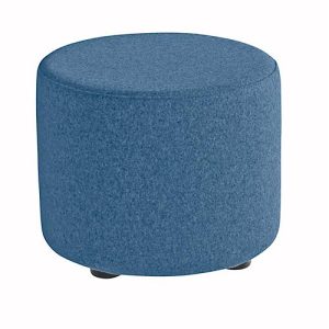 Sitzhocker TAPA Round, Sperrholz, gepolstert, Schurwolle-Bezug, blau Sitzhocker TAPA Round, Sperrholz, gepolstert, Schurwolle-Bezug, blau