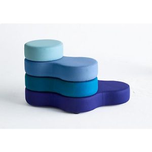 Sitzsystem TAPA Round I, Stoff, modular, mit Drehmechanismus, B 800 x H 620 mm, blau/blau Sitzsystem TAPA Round I, Stoff, modular, mit Drehmechanismus, B 800 x H 620 mm, blau/blau