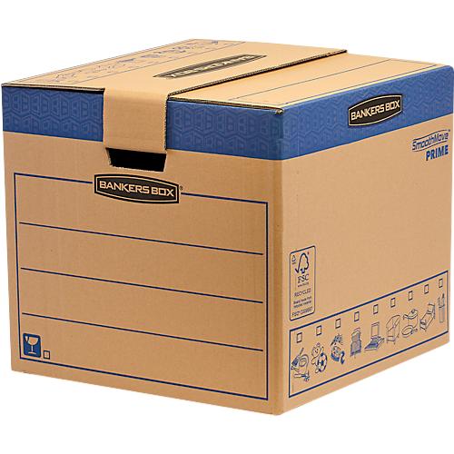 SmoothMove Umzugskarton FastFold groß, 85 L, 2-lagige Wellenpappe, H 412 x B 480 x T 470 mm, 5 Stück, braun