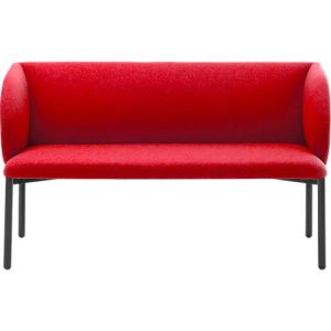 Sofa Leyform LIV, 2-Sitzer, rechteckig, B 1270 x T 620 x H 740 mm, mit Armlehnen & Gleitern, Stoffbezug, rot Sofa Leyform LIV, 2-Sitzer, rechteckig, B 1270 x T 620 x H 740 mm, mit Armlehnen & Gleitern, Stoffbezug, rot