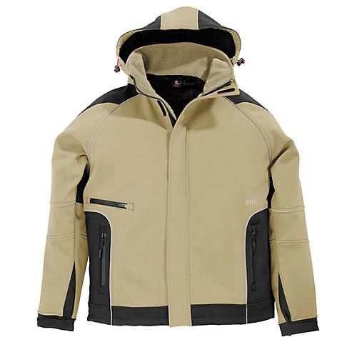 Softshell-Jacke FHB KOLTEX, beige/schwarz, Gr. XL