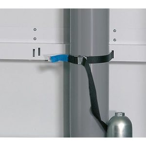 Spanngurt für asecos Druckgasflaschenschränke, Polyethylen, schwarz Spanngurt für asecos Druckgasflaschenschränke, Polyethylen, schwarz