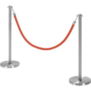 Sparset Absperrpfosten inkl. Robe, Ø 280 x H 850 mm, Edelstahl, 2 Stück + Robe mit L 1,50 m, rot Sparset Absperrpfosten inkl. Robe, Ø 280 x H 850 mm, Edelstahl, 2 Stück + Robe mit L 1,50 m, rot