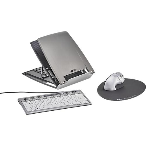 Sparset BakkerElkhuizen Home Working Kit, Laptophalter Ergo-Q 330, Tastatur S-board 840 Design USB, Vertikalmaus Grip Mouse Wireless + Gratis Mauspad