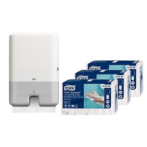 Sparset Falthandtücher Tork® Xpress® Compressed 100888, 2-lagig, 6120 Tücher, weiß + Xpress® Multifold-Handtuchspender ImageLine 552000, weiß Sparset Falthandtücher Tork® Xpress® Compressed 100888, 2-lagig, 6120 Tücher, weiß + Xpress® Multifold-Handtuchspender ImageLine 552000, weiß