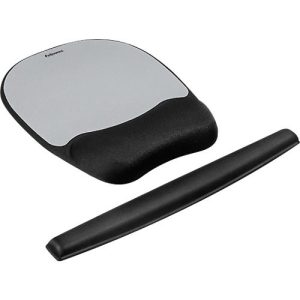 Sparset Mauspad mit Handgelenkauflage und Tastatur-Handgelenkauflage, schwarz/silber Sparset Mauspad mit Handgelenkauflage und Tastatur-Handgelenkauflage, schwarz/silber