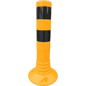 Sperrpfosten Flexipfosten, selbstaufrichtend, H 450 mm, gelb-schwarz Sperrpfosten Flexipfosten, selbstaufrichtend, H 450 mm, gelb-schwarz