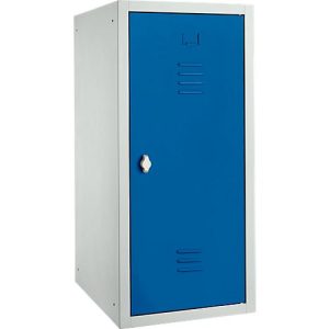 Spind, Stahlblech, Breite 415 mm, Sicherheitsdrehriegelverschluss, montiert, enzianblau Spind, Stahlblech, Breite 415 mm, Sicherheitsdrehriegelverschluss, montiert, enzianblau