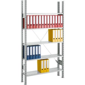 SSI Schäfer Archivregal, Grundfeld, 5 Böden, B 750 x T 300 mm, verzinkt SSI Schäfer Archivregal, Grundfeld, 5 Böden, B 750 x T 300 mm, verzinkt