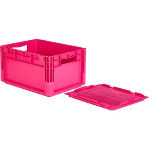 SSI Schäfer Euro-Box-Leichtbehälter ELB 4220 mit Deckel, Polypropylen, L 400 x B 300 x H 220 mm, 20,4 Liter, pink SSI Schäfer Euro-Box-Leichtbehälter ELB 4220 mit Deckel, Polypropylen, L 400 x B 300 x H 220 mm, 20,4 Liter, pink