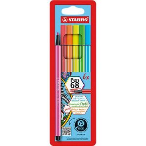 STABILO® Fasermaler Pen 68 in 6er Etui, Neon STABILO® Fasermaler Pen 68 in 6er Etui, Neon