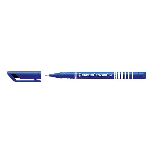 Stabilo Fineliner Sensor, Strichbreite 0,7 mm, blau, 10 St.