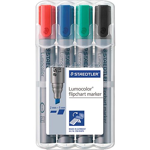 STAEDTLER Flipchartmarker Lumocolor 356BWP4, 4er Set