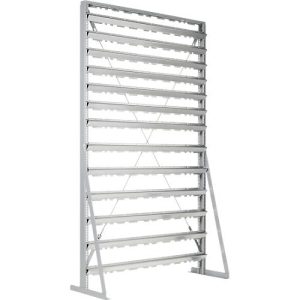 Ständerregal, 1-seitig bestückbar, 13 Reihen, ohne Sichtlagerkästen, B 1145 x T 400 x H 1950 mm, Stahl, grau Ständerregal, 1-seitig bestückbar, 13 Reihen, ohne Sichtlagerkästen, B 1145 x T 400 x H 1950 mm, Stahl, grau