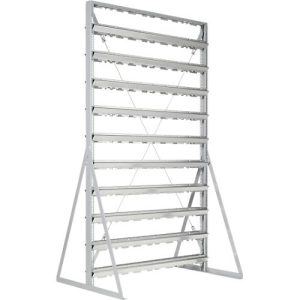 Ständerregal, 2-seitig bestückbar, 20 Reihen, ohne Sichtlagerkästen, B 1145 x T 800 x H 1950 mm, Stahl, grau Ständerregal, 2-seitig bestückbar, 20 Reihen, ohne Sichtlagerkästen, B 1145 x T 800 x H 1950 mm, Stahl, grau