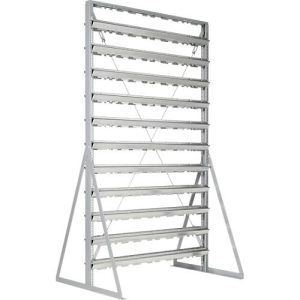 Ständerregal, 2-seitig bestückbar, 22 Reihen, ohne Sichtlagerkästen, B 1145 x T 800 x H 1950 mm, Stahl, grau Ständerregal, 2-seitig bestückbar, 22 Reihen, ohne Sichtlagerkästen, B 1145 x T 800 x H 1950 mm, Stahl, grau