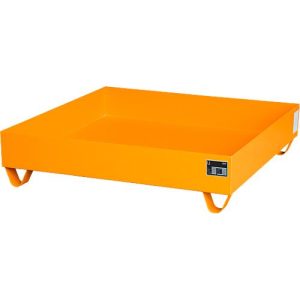 Stahl-Auffangwanne ohne Gitterrost, 1200 x 1200 mm, orange RAL 2000 Stahl-Auffangwanne ohne Gitterrost, 1200 x 1200 mm, orange RAL 2000