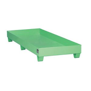 Stahl-Auffangwanne ohne Gitterrost, 1800 x 800 mm, grün RAL 6011 Stahl-Auffangwanne ohne Gitterrost, 1800 x 800 mm, grün RAL 6011