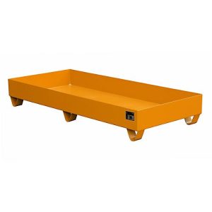 Stahl-Auffangwanne ohne Gitterrost, 1800 x 800 mm, orange RAL 2000 Stahl-Auffangwanne ohne Gitterrost, 1800 x 800 mm, orange RAL 2000