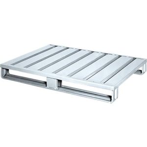 Stahlflachpalette, Euro-Maß, bis 1500 kg, geschlossenes Oberdeck, 2 Stahlkufen, L 1200 x B 800 x H 130 mm, Stahl, verzinkt