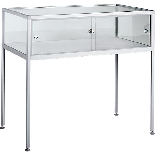 Stand-Präsentationsvitrine STV-35, B 1000 x T 600 x H 900 mm, Aluprofil