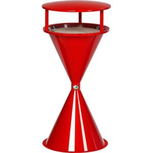 Standascher mit Dach und Bodenronde, Kunststoff, rot Standascher mit Dach und Bodenronde, Kunststoff, rot
