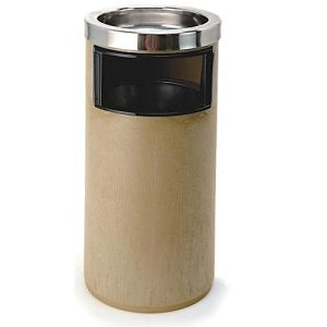 Standascher mit Inneneimer, 20 l, rund, H 580 x Ø 270 mm, Edelstahl & PP, beige Standascher mit Inneneimer, 20 l, rund, H 580 x Ø 270 mm, Edelstahl & PP, beige