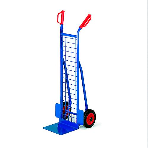 Stapelkarre mit Gitterwand, Tragkraft 200 kg, Vollgummi-Bereifung
