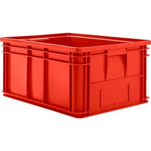 Stapelkasten Serie 14/6-1, aus PP, mit Griffmulde, Inhalt 71 L, rot Stapelkasten Serie 14/6-1, aus PP, mit Griffmulde, Inhalt 71 L, rot