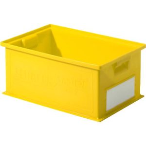 Stapelkasten Serie 14/6-2, aus Polypropylen, mit Griffmulde,, 21 l, gelb Stapelkasten Serie 14/6-2, aus Polypropylen, mit Griffmulde,, 21 l, gelb