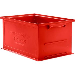 Stapelkasten Serie 14/6-230, aus Polypropylen, mit Griffmulde, Inhalt 26 L, rot Stapelkasten Serie 14/6-230, aus Polypropylen, mit Griffmulde, Inhalt 26 L, rot