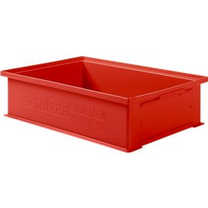 Stapelkasten Serie 14/6-2H, aus Polypropylen, mit Griffmulde, 12 l, rot Stapelkasten Serie 14/6-2H, aus Polypropylen, mit Griffmulde, 12 l, rot