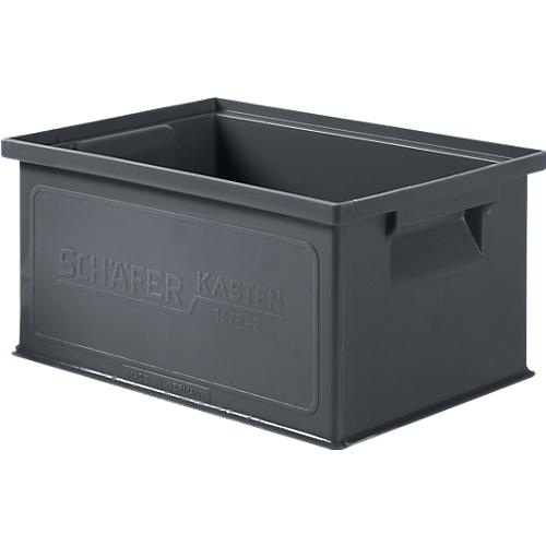 Stapelkasten Serie 14/6-3, aus PP, ESD-leitfähig, Inhalt 7 L, schwarz